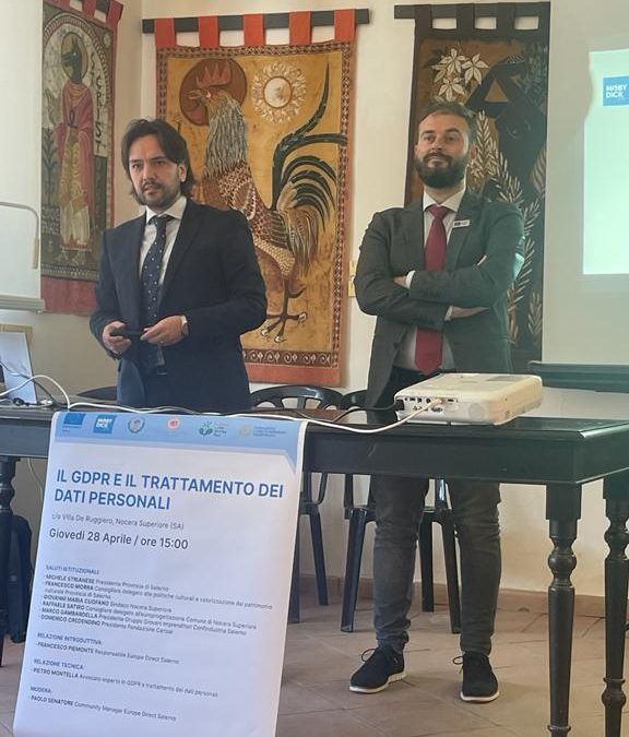 Seminario formativo “Il GDPR e il trattamento dei dati personali”